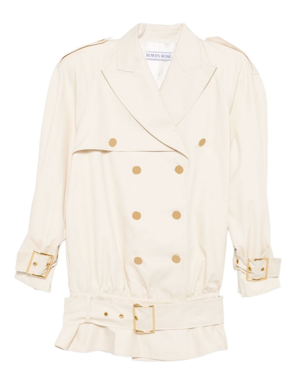 Cappotto corto doppiopetto in beige Rowen Rose - donna 