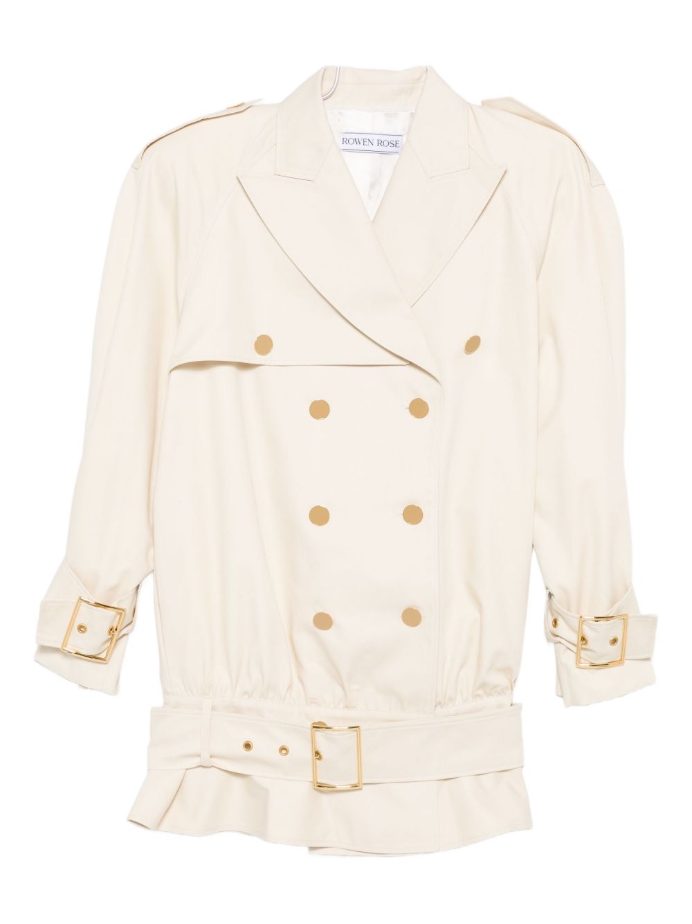 Cappotto corto doppiopetto in beige Rowen Rose - donna 