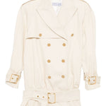 Cappotto corto doppiopetto in beige Rowen Rose - donna 