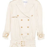 Cappotto corto doppiopetto in beige Rowen Rose - donna 
