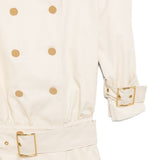 Cappotto corto doppiopetto in beige Rowen Rose - donna 