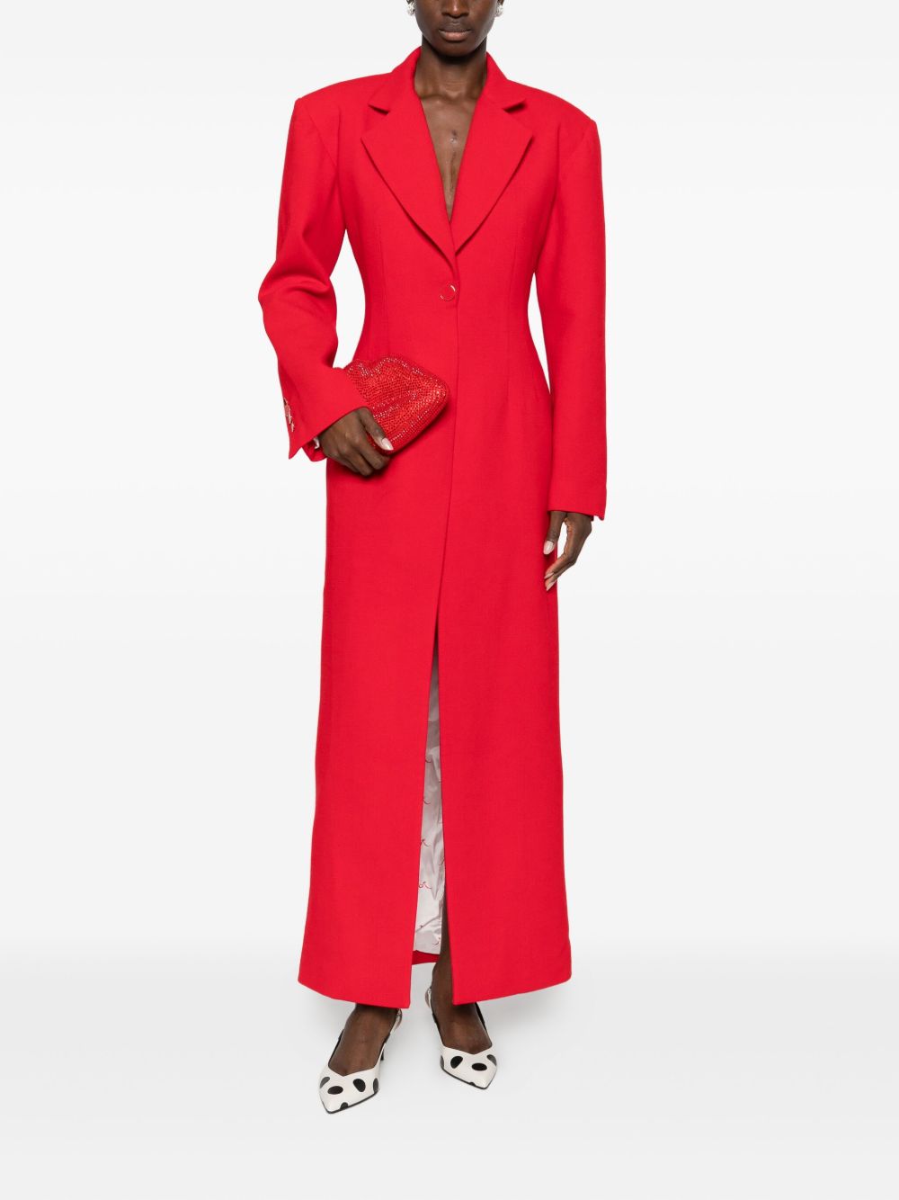 Abito lungo Tuxedo in rosso Rowen Rose - donna 