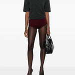 Pantaloncini in maglia in bordeaux Rowen rose - donna 