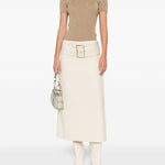 Gonna midi con fibbia in beige Rowen rose - donna 