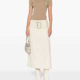 Gonna midi con fibbia in beige Rowen rose - donna 