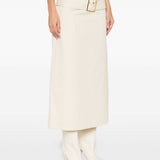 Gonna midi con fibbia in beige Rowen rose - donna 