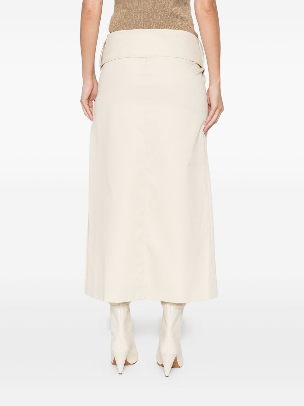 Gonna midi con fibbia in beige Rowen rose - donna 