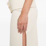 Gonna midi con fibbia in beige Rowen rose - donna 