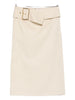 Rowen Rose beige buckle midi skirt - women
