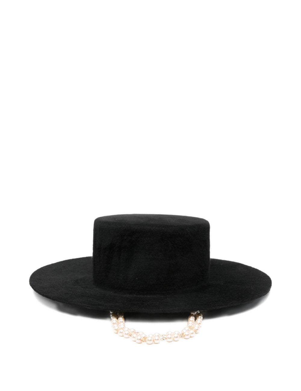 Cappello canotier con doppia catena in nero Ruslan Baginskiy - donna 