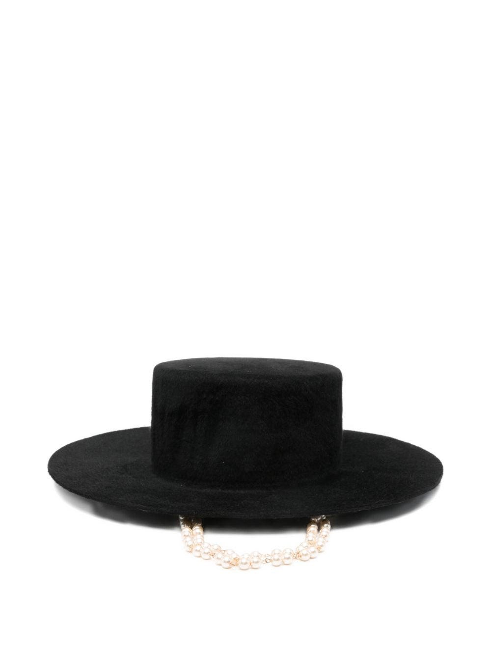 Cappello canotier con doppia catena in nero Ruslan Baginskiy - donna 