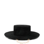 Cappello canotier con doppia catena in nero Ruslan Baginskiy - donna 