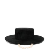 Cappello canotier con doppia catena in nero Ruslan Baginskiy - donna 