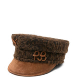 Cappello baker boy in pelliccia sintetica in marrone Ruslan baginskiy - donna 