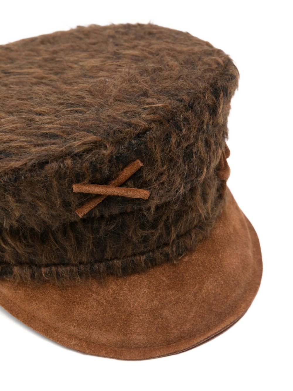 Cappello baker boy in pelliccia sintetica in marrone Ruslan baginskiy - donna 
