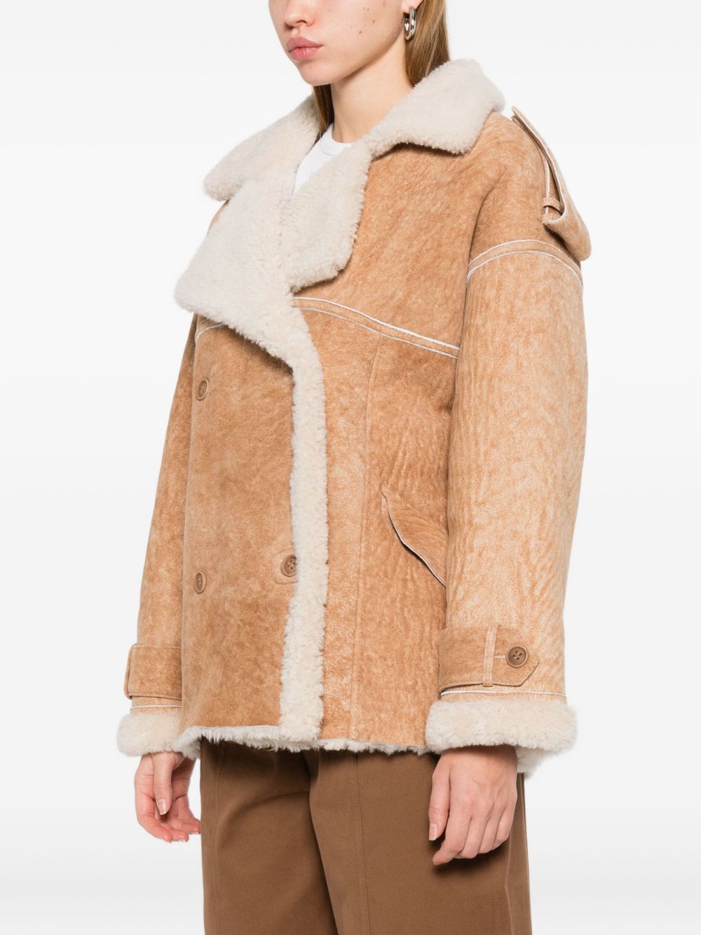 Cappotto corto doppiopetto in marrone Salvatore Santoro - donna 
