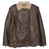 Giacca in pelle con zip in marrone Salvatore santoro - donna 