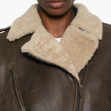 Giacca in pelle con zip in marrone Salvatore santoro - donna 