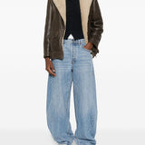 Giacca in pelle con zip in marrone Salvatore santoro - donna 