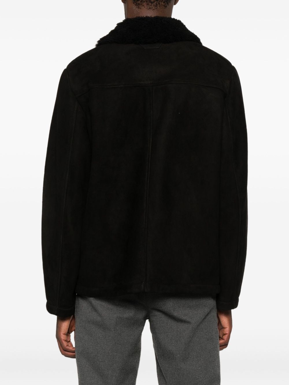 Cappotto con collo in shearling nero Salvatore Santoro - uomo 