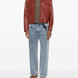 Giacca in pelle leota in rosso Second layer - uomo 