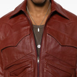 Giacca in pelle leota in rosso Second layer - uomo 