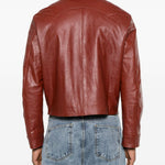 Giacca in pelle leota in rosso Second layer - uomo 