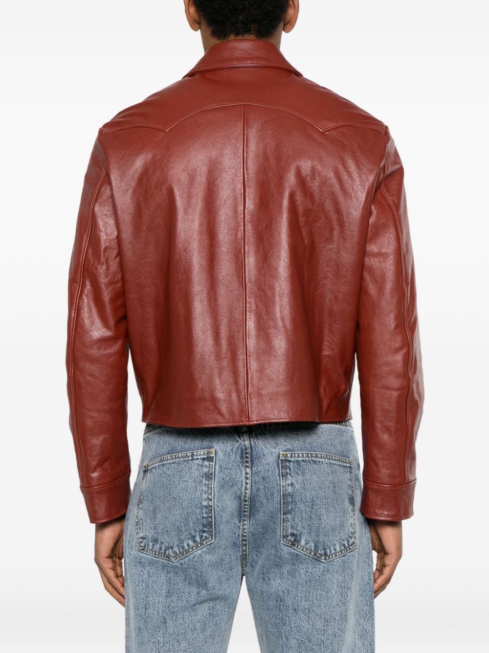 Giacca in pelle leota in rosso Second layer - uomo 