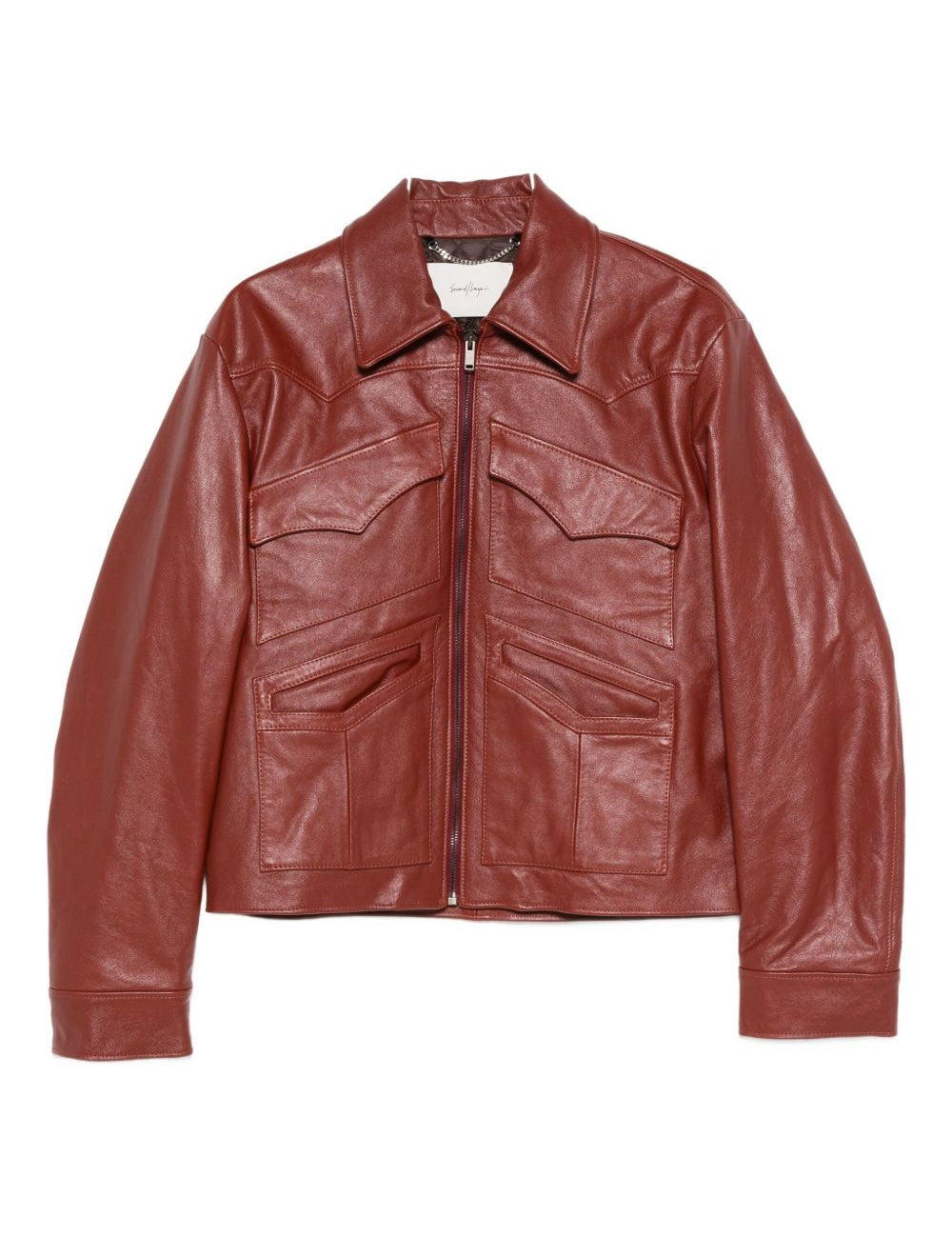 Giacca in pelle leota in rosso Second layer - uomo 