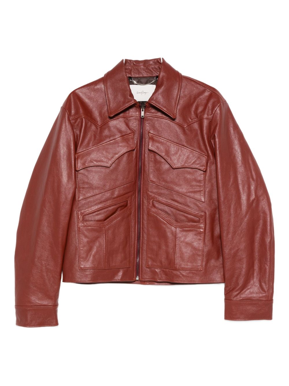 Giacca in pelle leota in rosso Second layer - uomo 