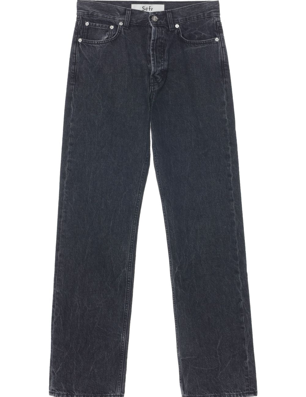 Jeans con bottoni in grigio 