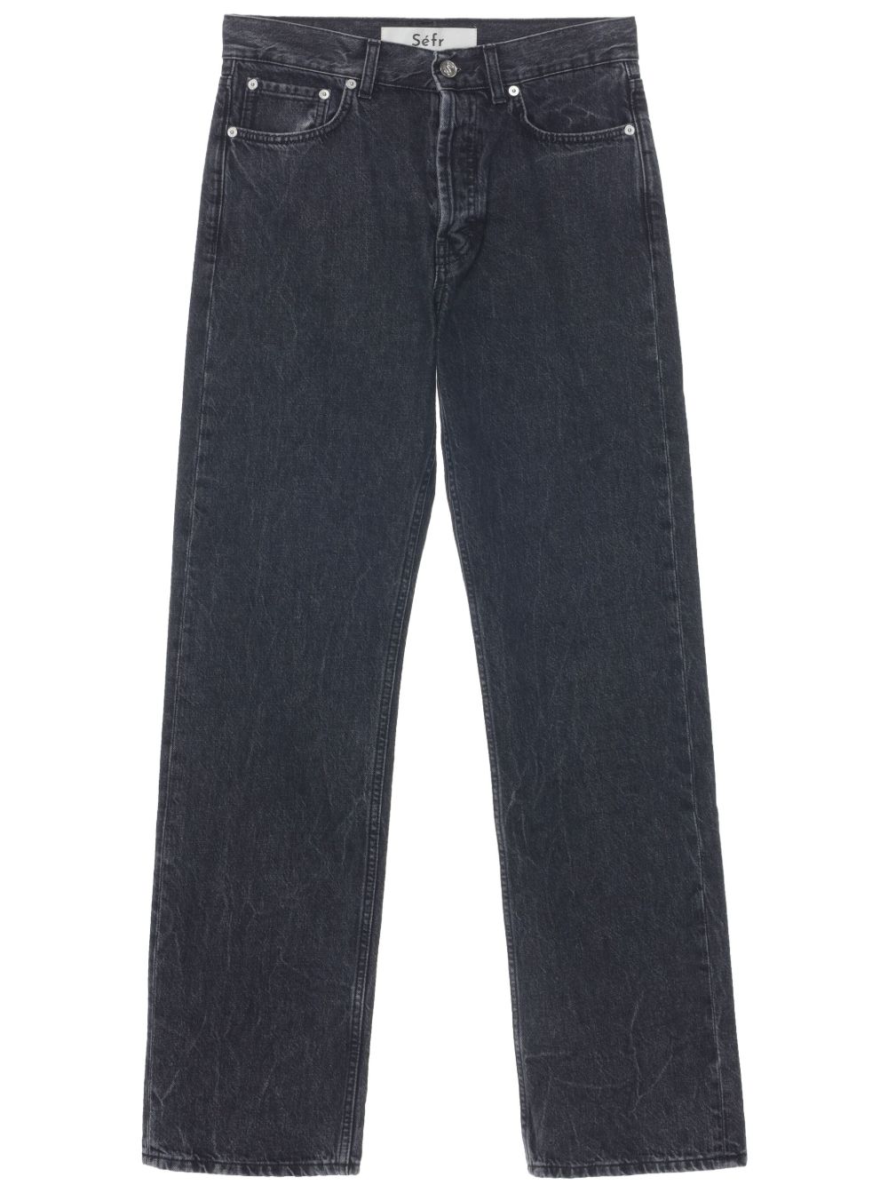 Jeans con bottoni in grigio 