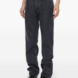 Jeans con bottoni in grigio 