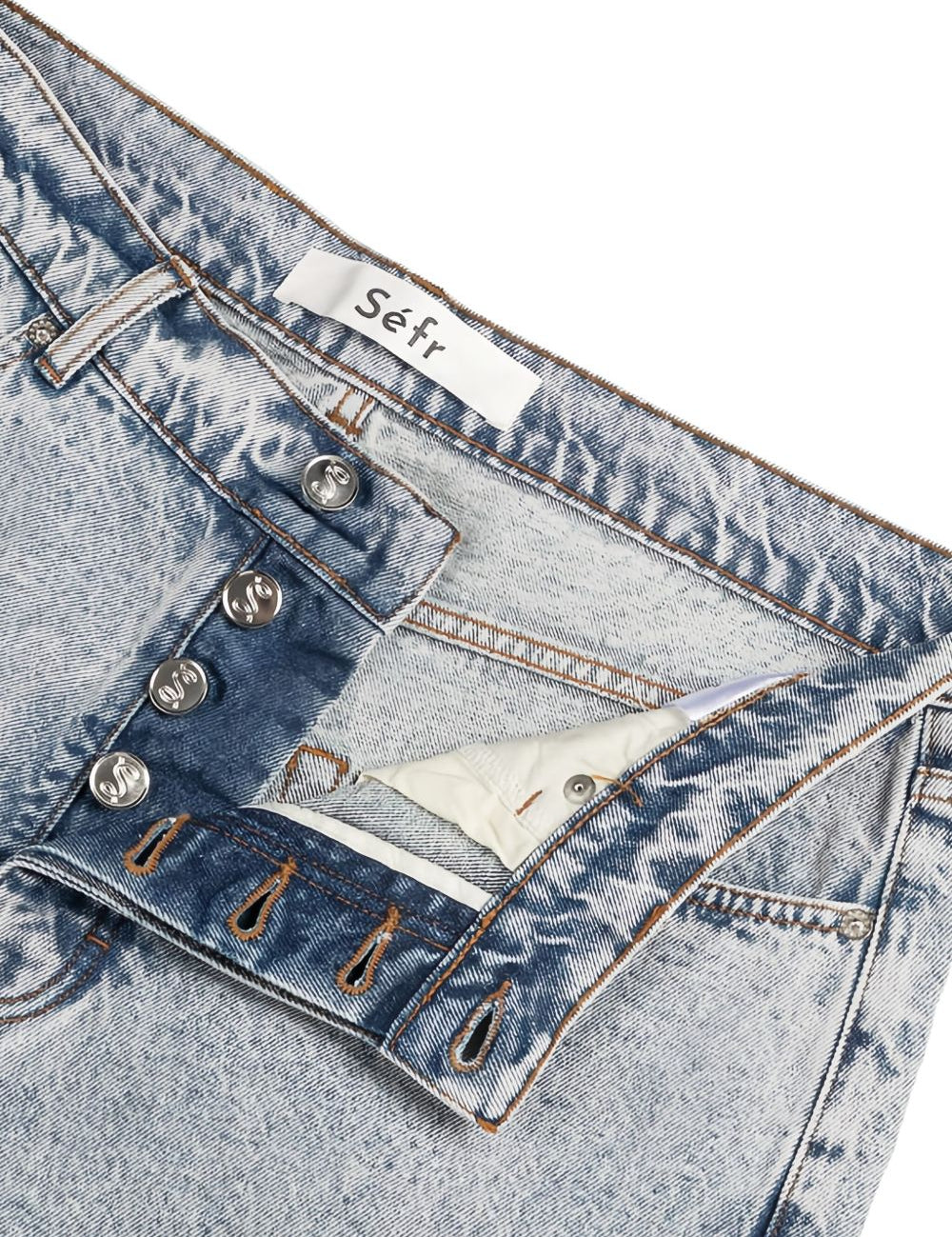 Jeans con bottoni in grigio Sefr - uomo 
