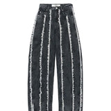 Jeans rayne a gamba ampia in grigio Sefr - uomo 