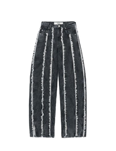 Jeans rayne a gamba ampia in grigio Sefr - uomo 
