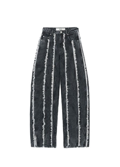 Jeans rayne a gamba ampia in grigio Sefr - uomo 
