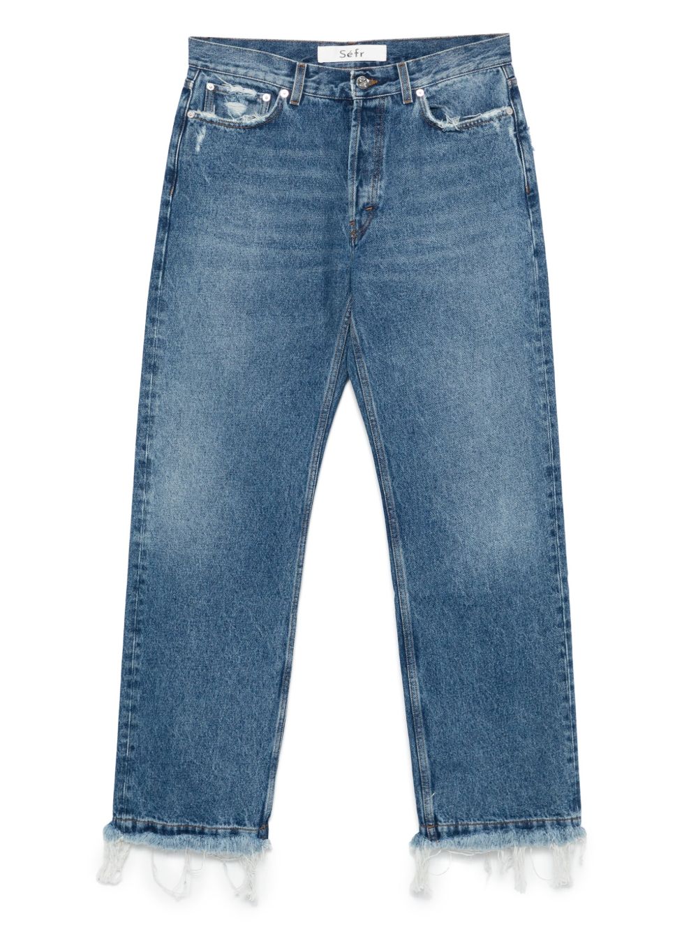 Jeans con frange in blu Sefr - uomo 