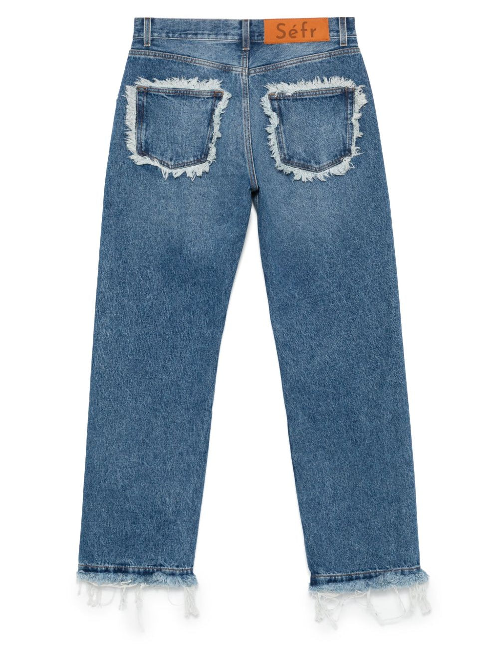 Jeans con frange in blu Sefr - uomo 