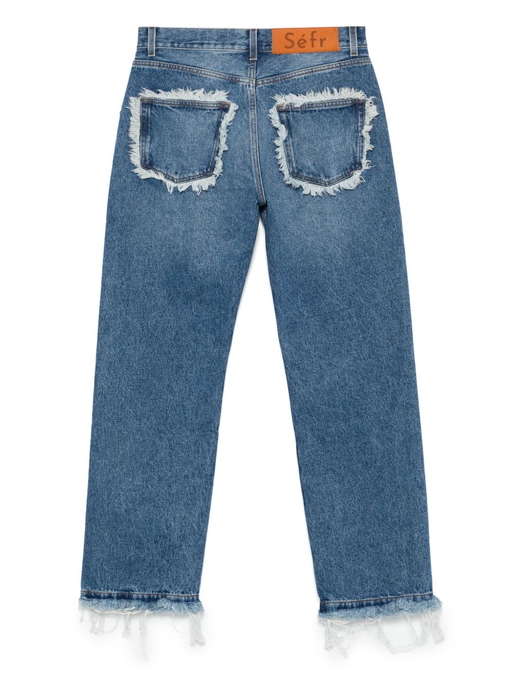 Jeans con frange in blu Sefr - uomo 