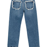 Jeans con frange in blu Sefr - uomo 