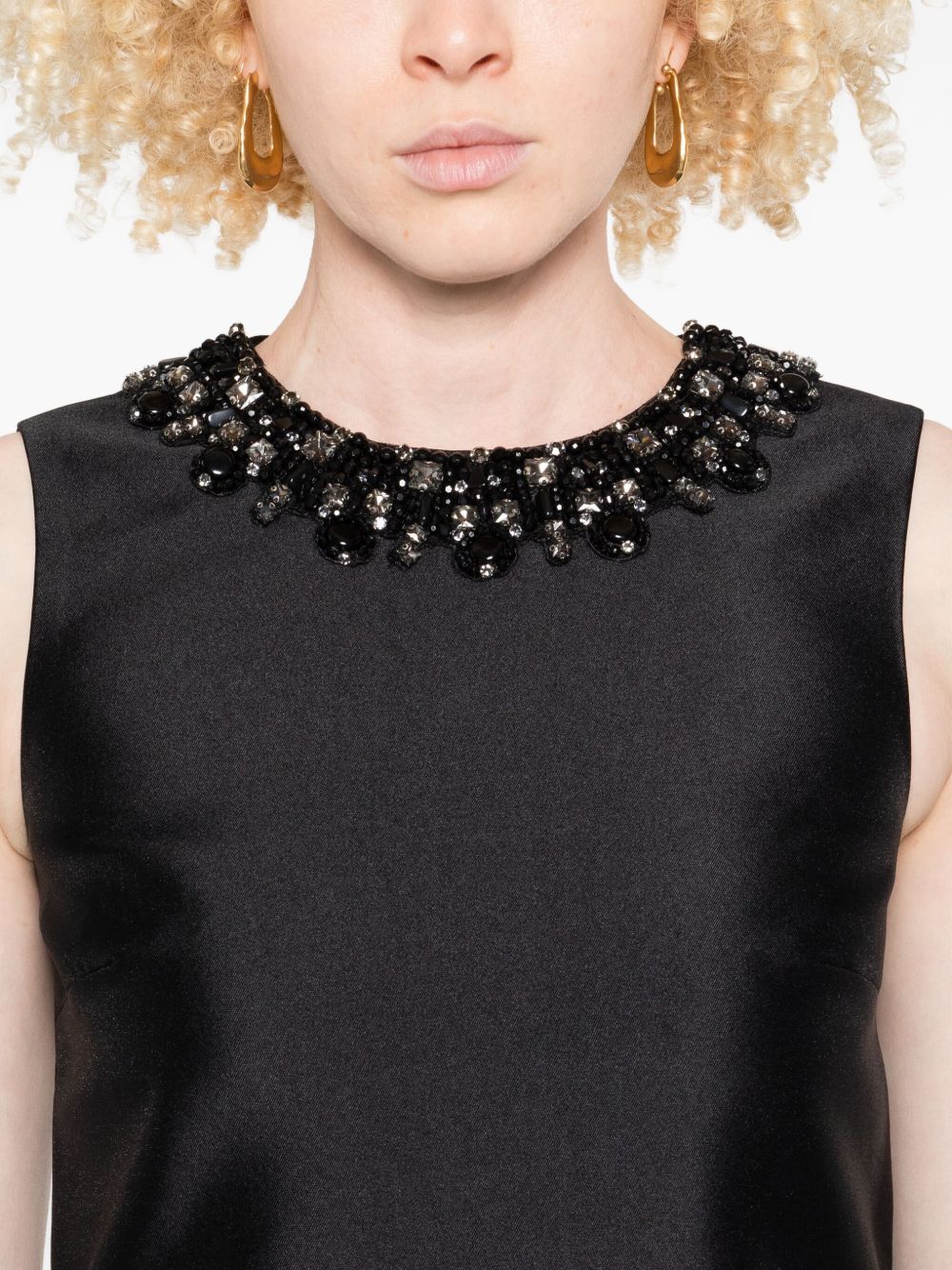 Mini abito con tasche decorate in nero Self-portrait - donna 
