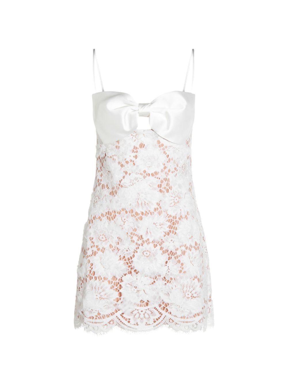Abito in pizzo con orlo smerlato in bianco Self-portrait - donna 