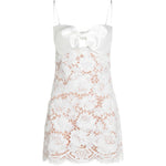Abito in pizzo con orlo smerlato in bianco Self-portrait - donna 