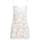 Abito in pizzo con orlo smerlato in bianco Self-portrait - donna 