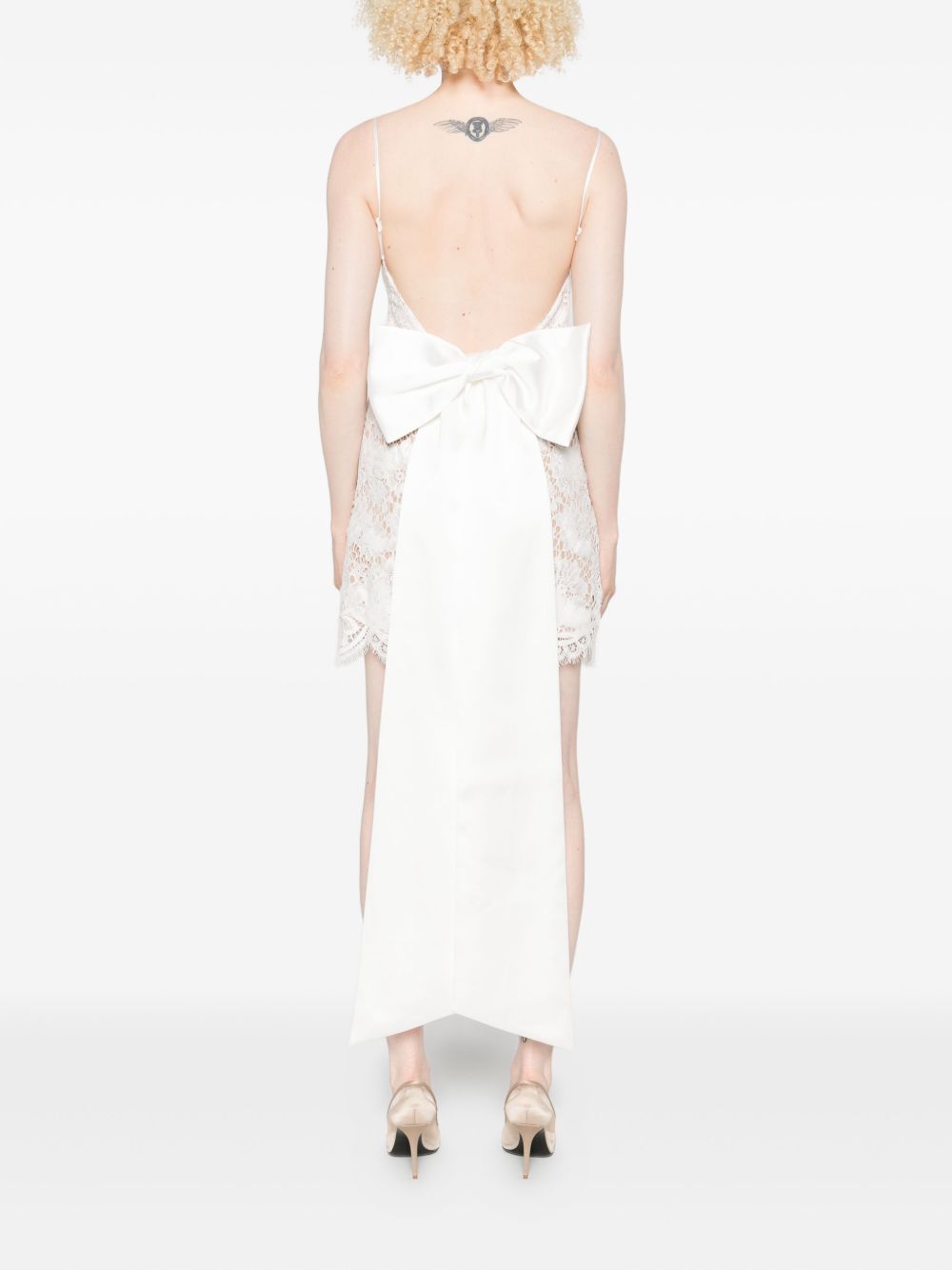Abito in pizzo con orlo smerlato in bianco Self-portrait - donna 