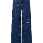 Jeans con decorazione in blu Self-portrait - donna 
