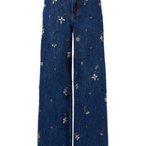 Jeans con decorazione in blu Self-portrait - donna 