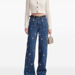 Jeans con decorazione in blu Self-portrait - donna 