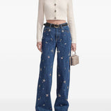 Jeans con decorazione in blu Self-portrait - donna 